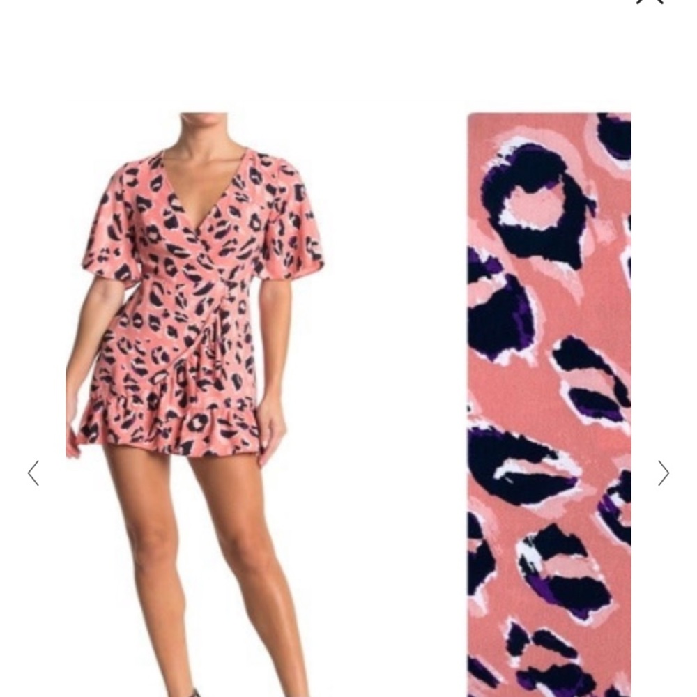 TOPSHOP NWT Blair Leopard Print Wrap Dress, Size 4